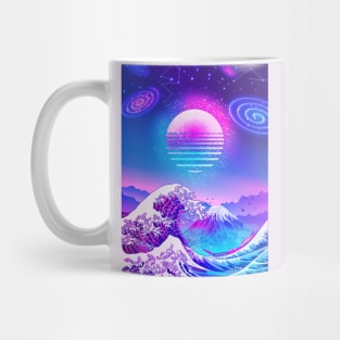 Great Wave off Kanagawa Synthwave GALAXY Mug